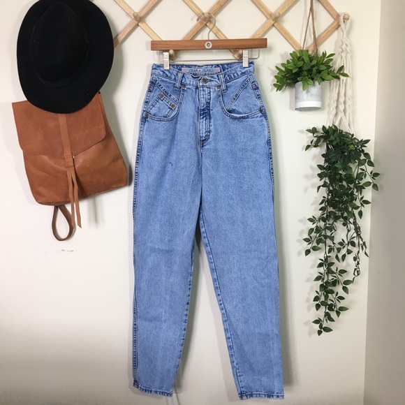 Vintage | Unique Pocket High Waist Mom Jeans P339